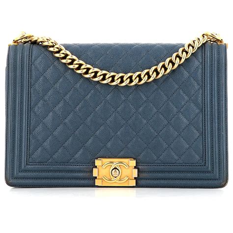 chanel boy navy bag